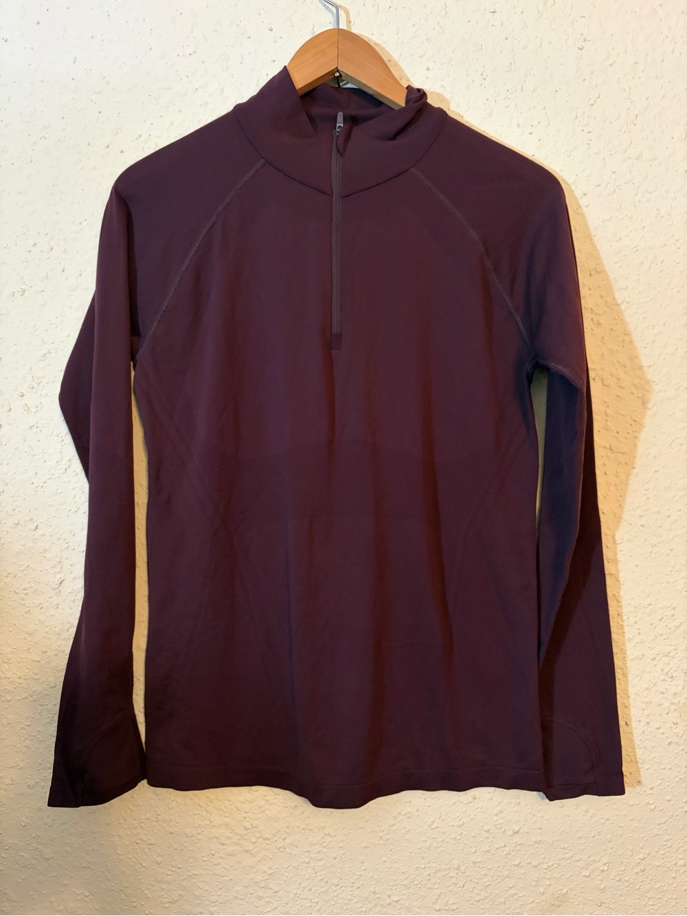 Athleta Women’s Long Sleeve Mock Neck Top in Plum